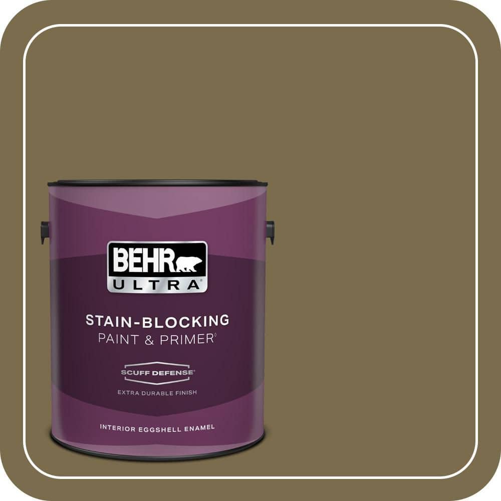BEHR ULTRA 1 gal. #PPU8-01 Olive Extra Durable Eggshell Enamel Interior Paint & Primer