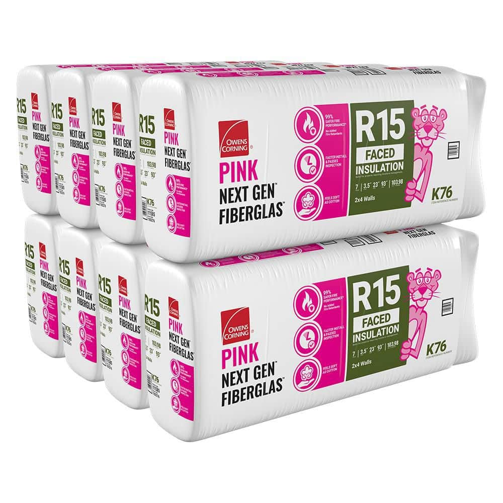 Owens Corning R-15 Kraft Faced Fiberglass Insulation Batt 23 in. x 93 in. (8-Bags)