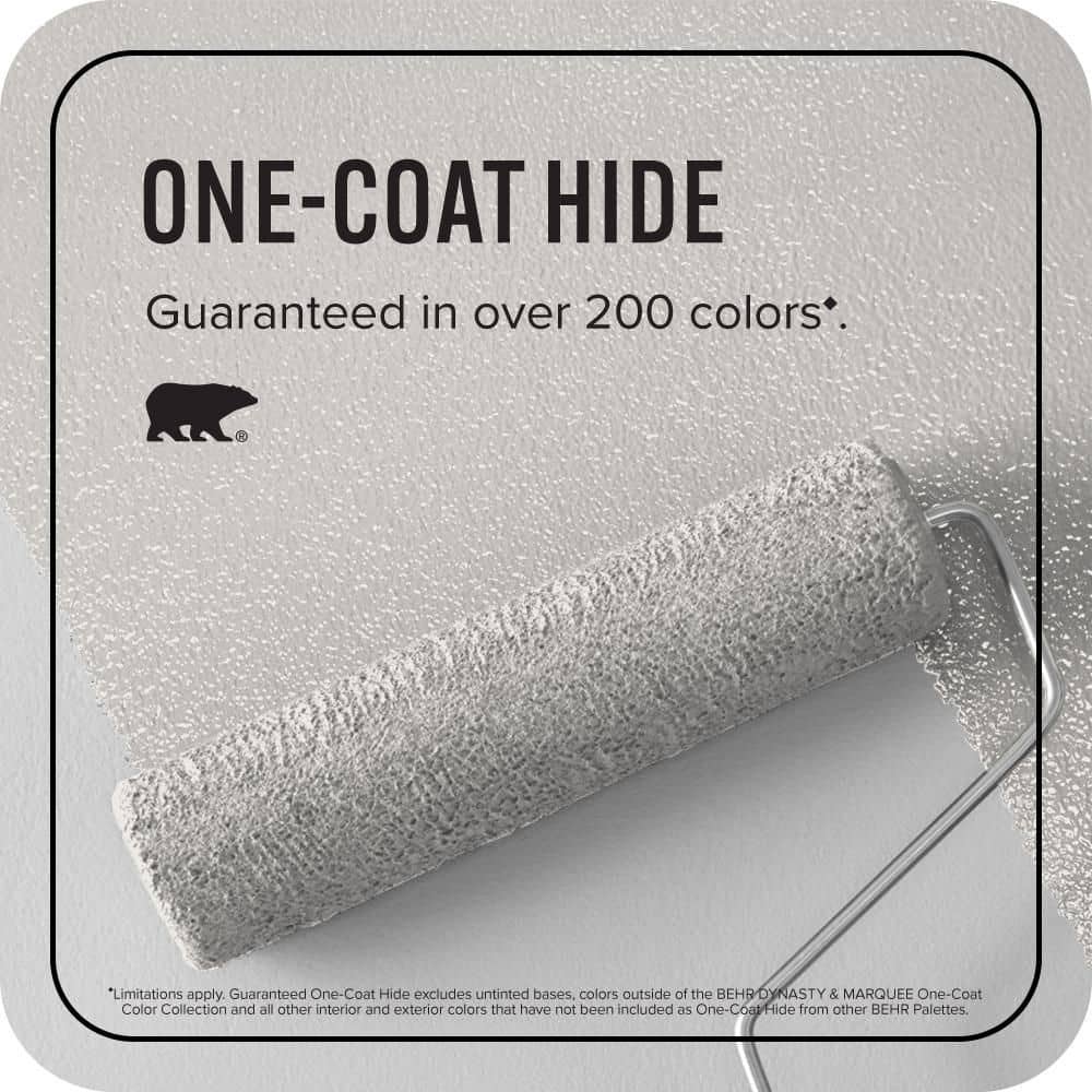 BEHR MARQUEE 1 gal. #MQ3-32 Cameo White One-Coat Hide Ceiling Flat Interior Paint & Primer (3)