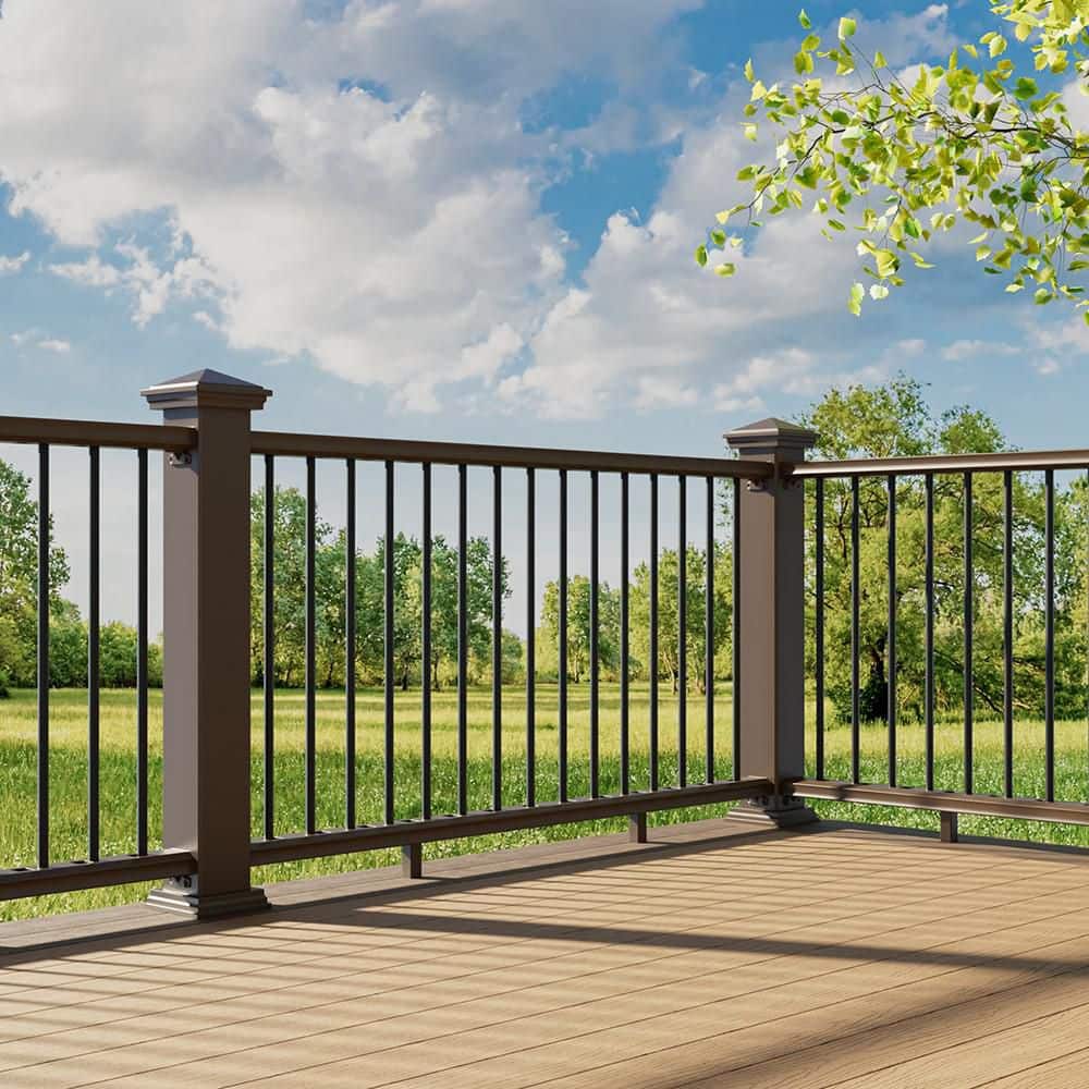 Fiberon 36 in x 72 in Brio Simply Brown PVC Composite Stair Railing Kit (2)