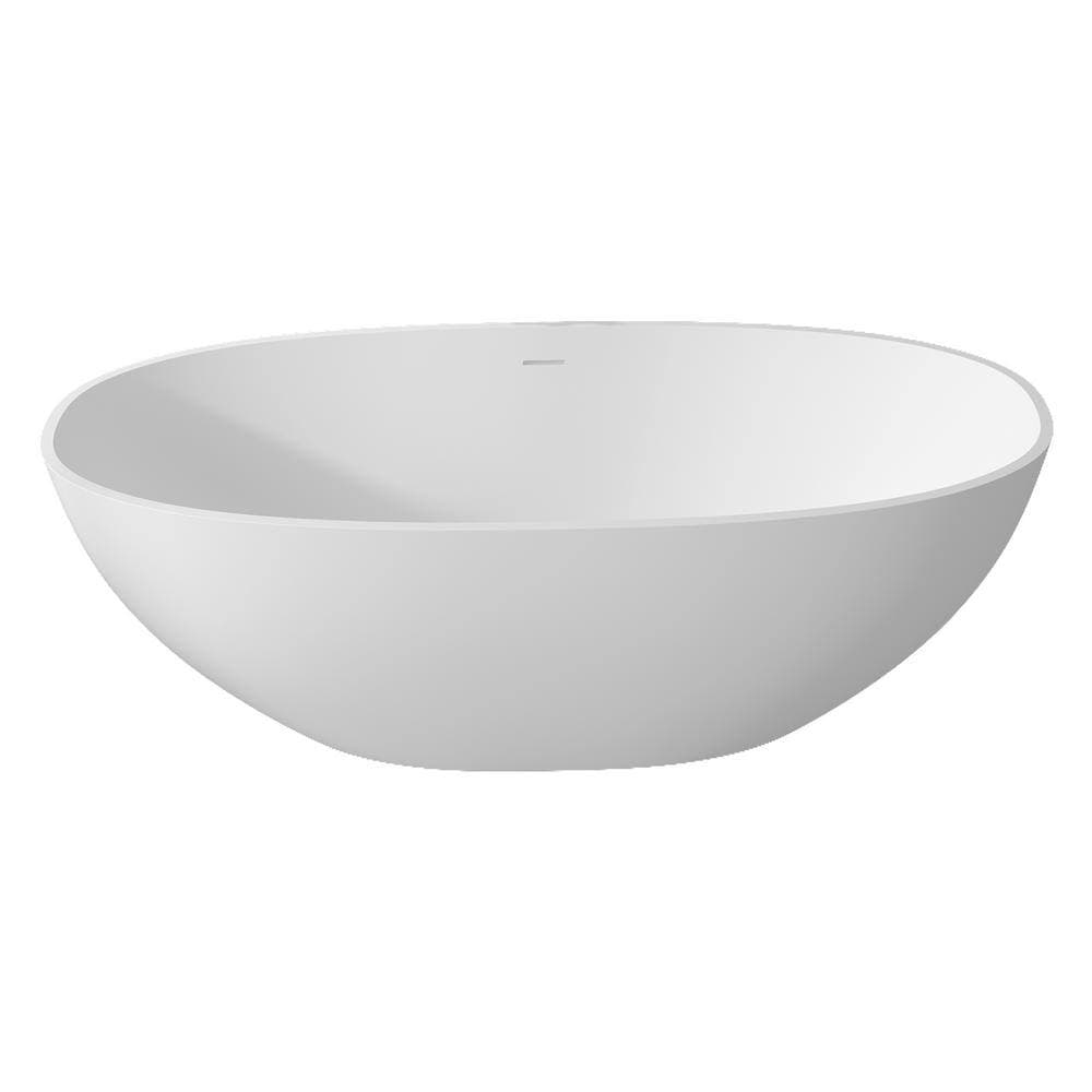 Zeus & Ruta 29.5 in. Soaking Bathtub with Center Drain White/Polished Chrome (2)