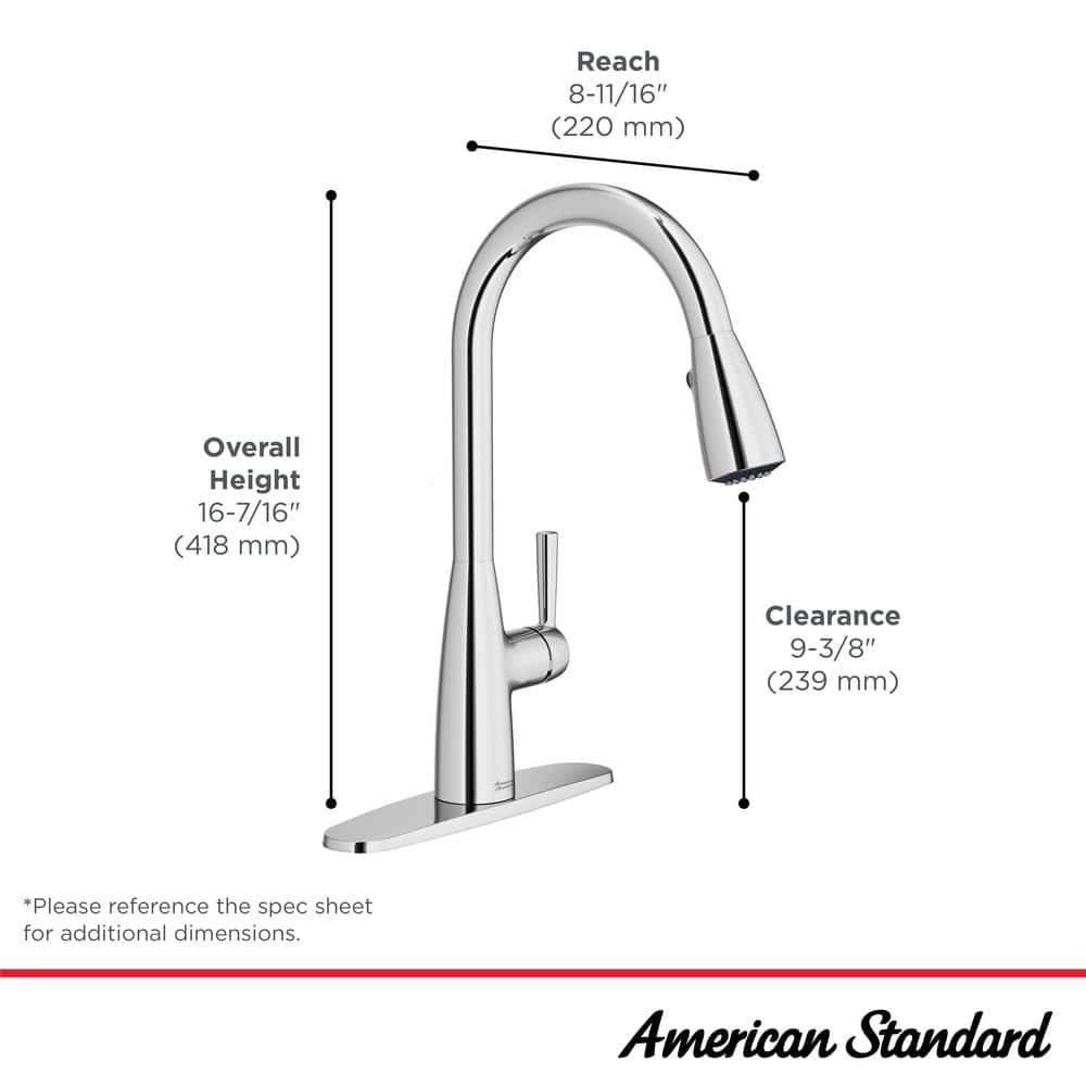 American Standard Fairbury 2S Single-Handle Pull-Down Sprayer Kitchen Faucet in Stainless Steel (4)