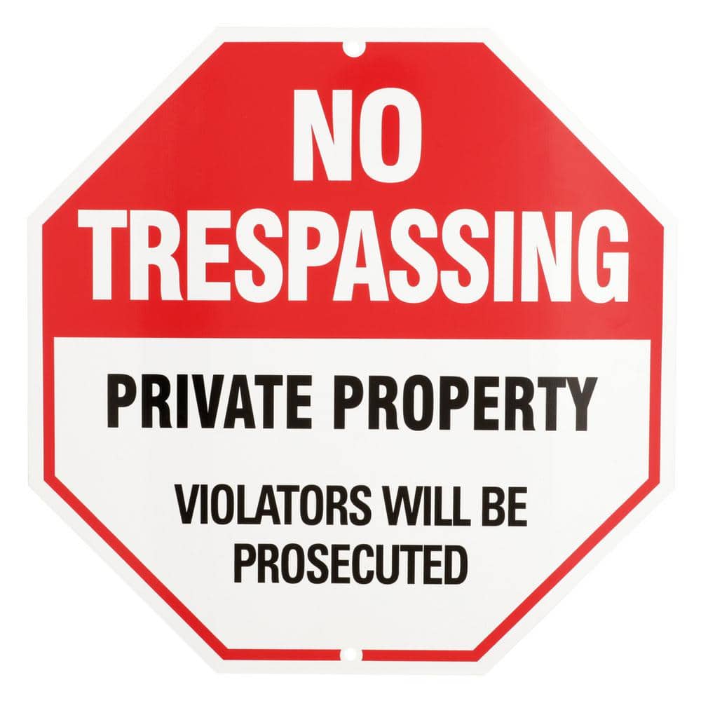 Everbilt 12 in. x 12 in. Aluminum No Trespassing Sign