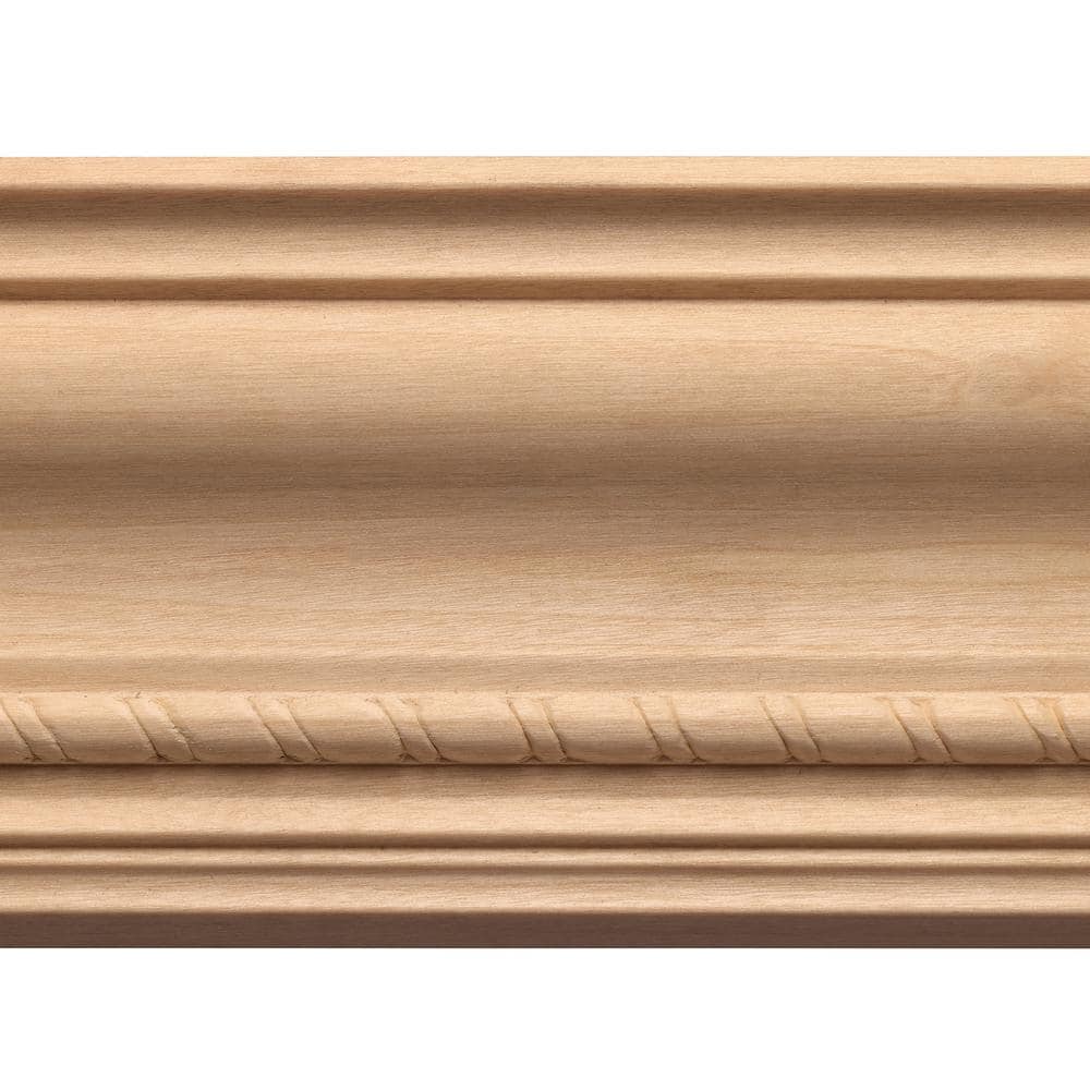 Ornamental Mouldings 1631A-8FTWHW 0.5 in. D x 3.75 in. W x 96 in. L Unfinished White Hardwood Rope Crown Moulding (2)