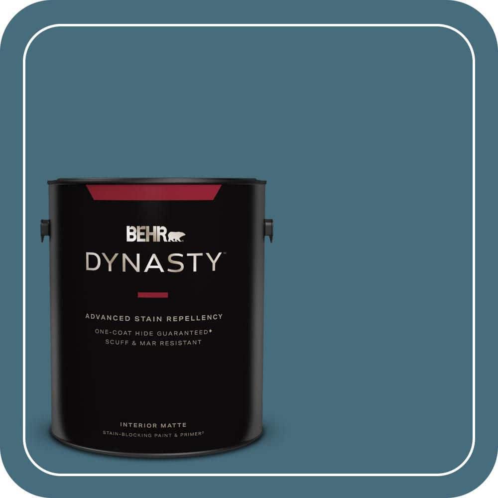 BEHR DYNASTY 1 gal. #S480-6 Poseidon One-Coat Hide Matte Interior Stain-Blocking Paint & Primer