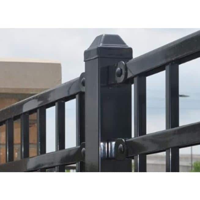 FORTRESS Versai Gloss Black Fence Post End Brackets (6-Pack) (2)