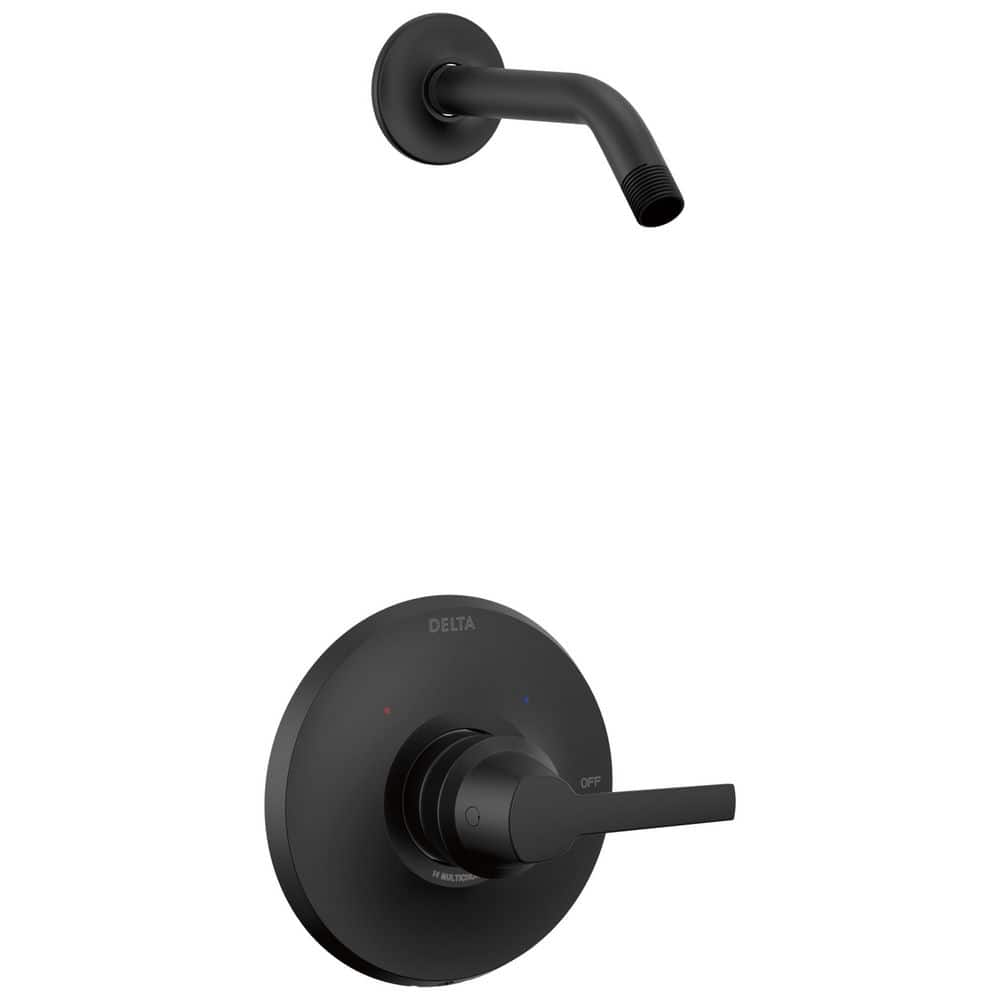 Delta Galeon 1 Handle Shower Trim Kit in Matte Black (Valve and Showerhead Not Included)