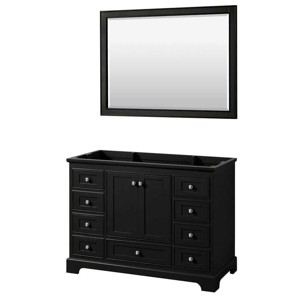 Wyndham Collection Deborah 47.25 in. Single Bathroom Vanity Cabinet Only with 46 in. Mirror in Dark Espresso