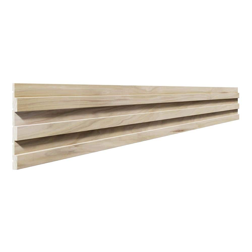 Ornamental Mouldings 0.375 in. D x 5 in. W x 47.5 in. L Unfinished Poplar Wood Accent Wall Panel Moulding (1)