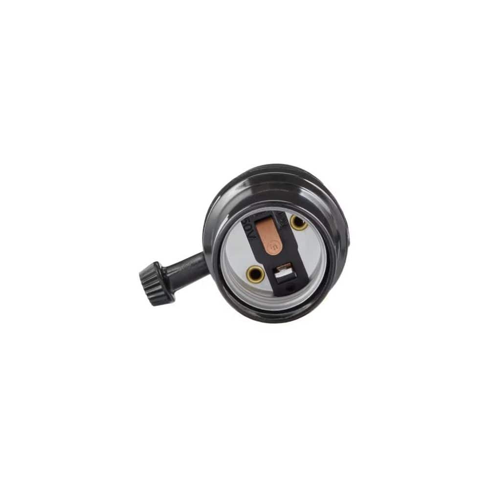 Bel Air Lighting 2.75 in. Standard Base Black Lamp Socket with 3-Way Turn Knob Switch (4)