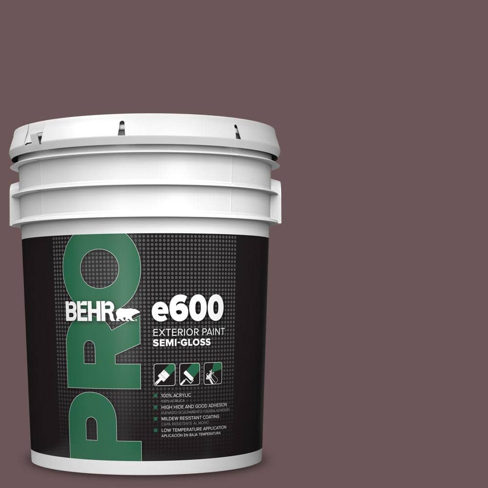 BEHR PRO 5 gal. #N120-7 Grand Plum Semi-Gloss Exterior Paint