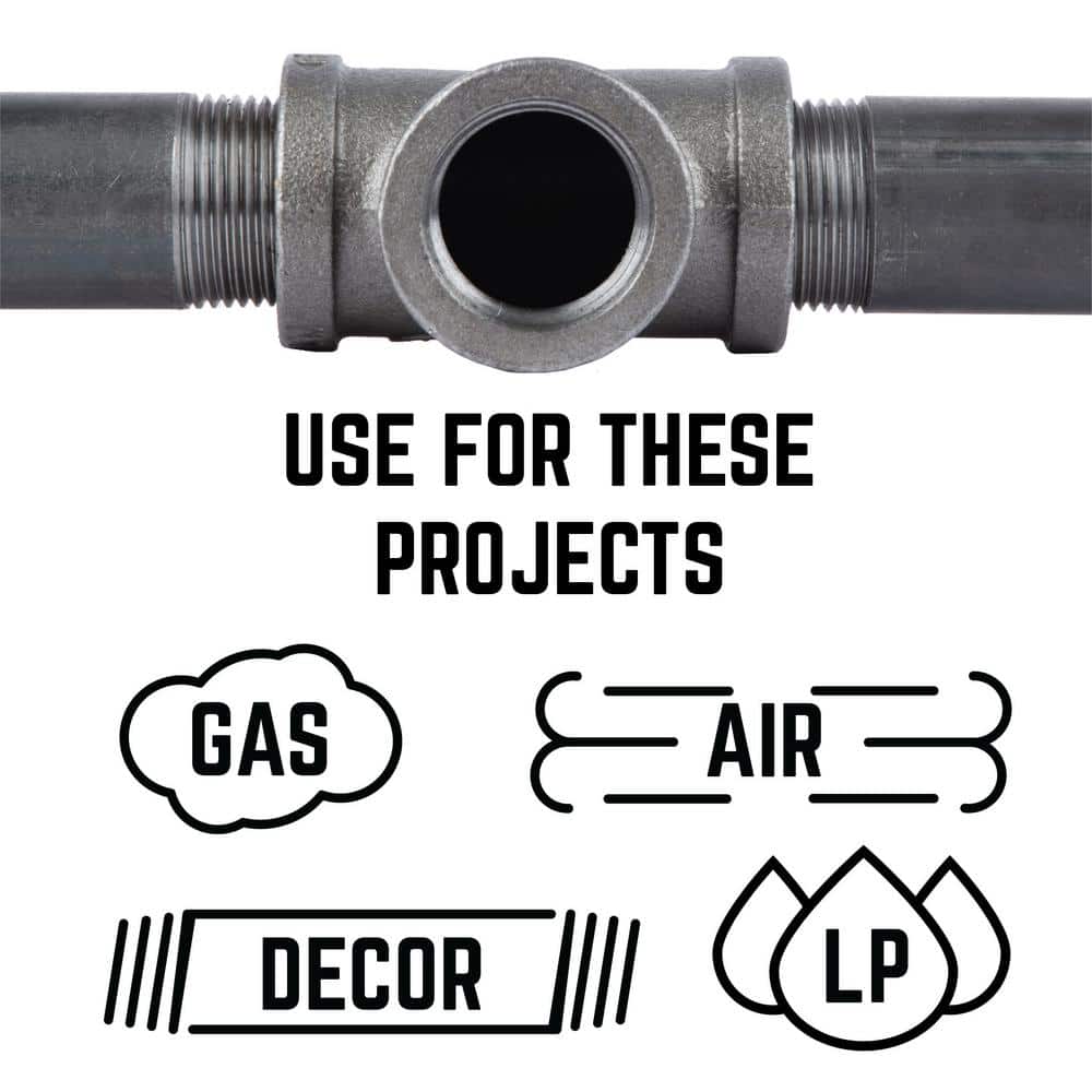 PIPE DECOR 3/4 in. Black Iron Tee Fitting (3)