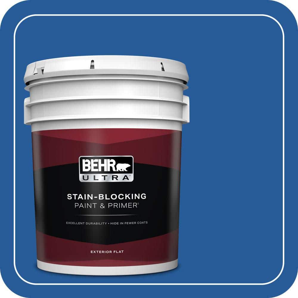 BEHR ULTRA 5 gal. #P510-7 Beacon Blue Flat Exterior Paint & Primer