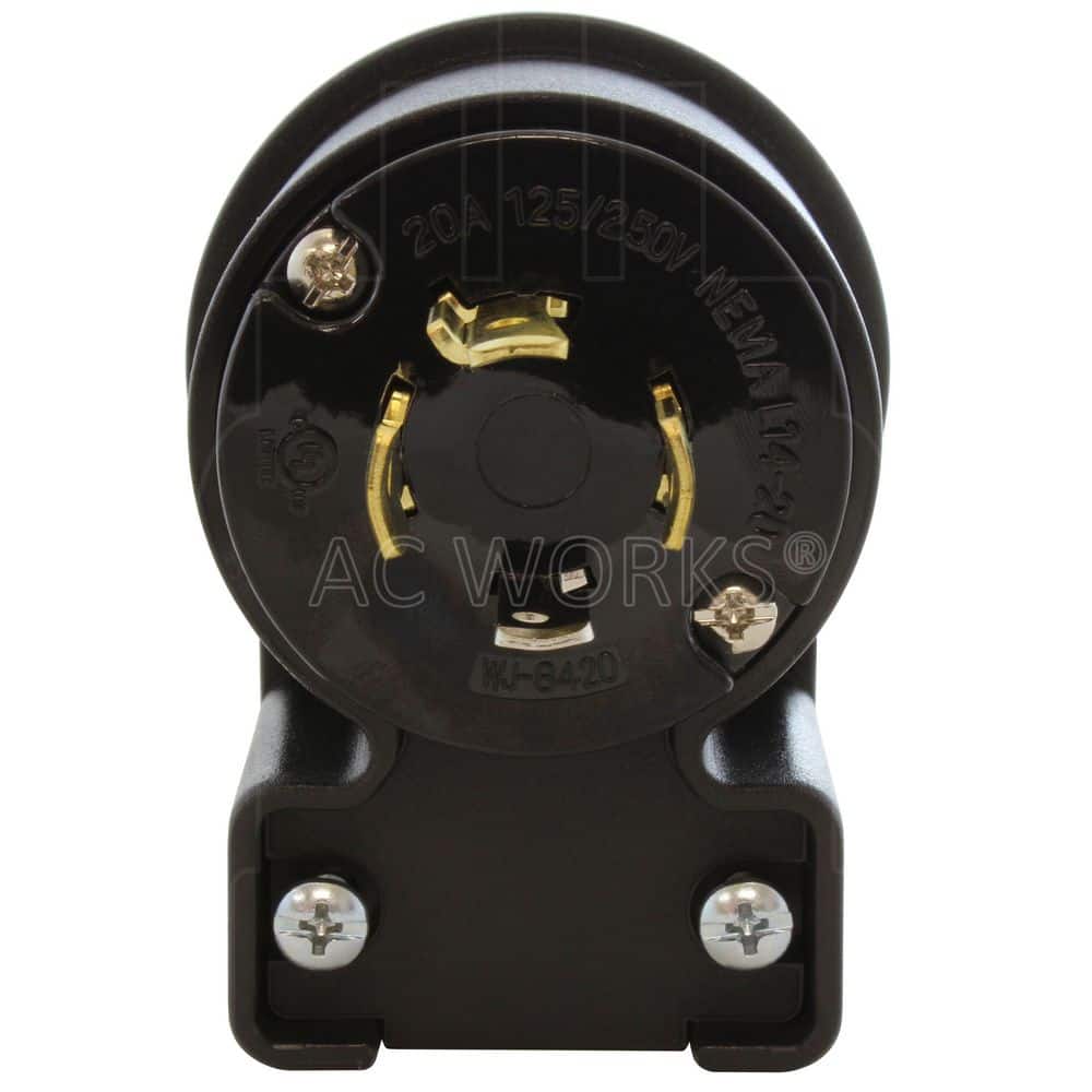 AC WORKS NEMA L14-20P 20A 125/250V 4-Prong 4-Angles Locking Male Plug With UL, C-UL Approval (3)