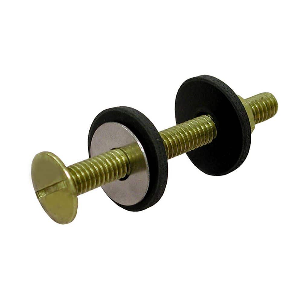JONES STEPHENS 5/16 in. x 3 in. Tank to Bowl Tri-Bolt Set with Brass Bolts