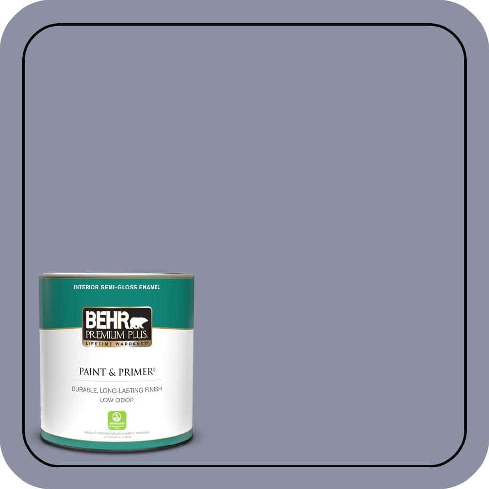 BEHR PREMIUM PLUS 1 qt. #S550-4 Camelot Semi-Gloss Enamel Low Odor Interior Paint & Primer