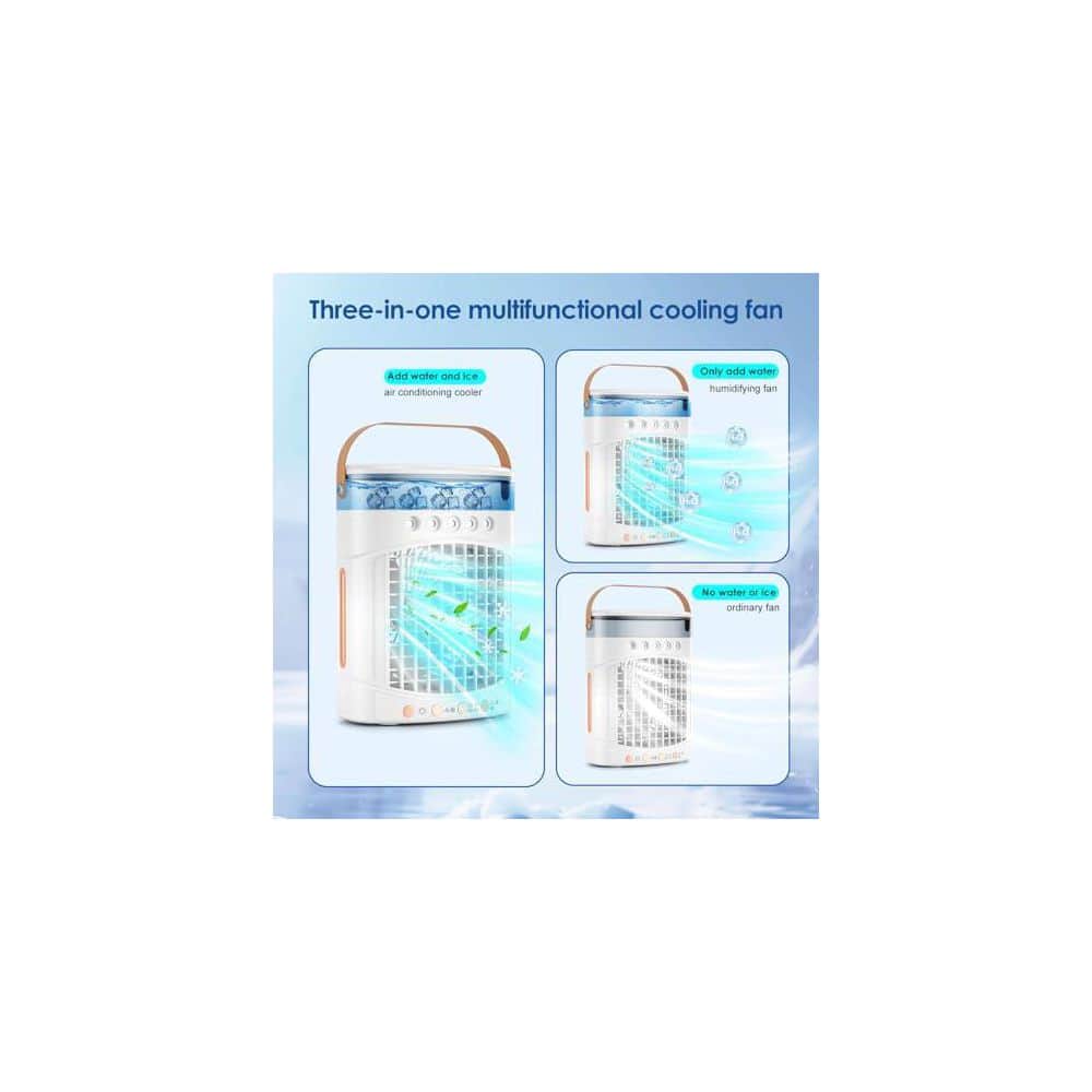 Adrinfly Portable Air Conditioner Cools Small Areas Sq. Ft. with Multifunctional Design and LED Lights No heat (3)