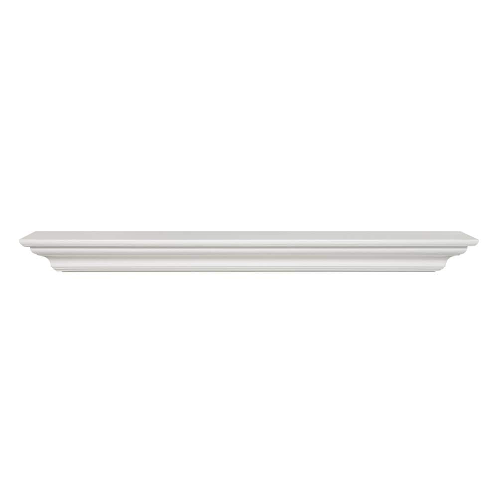 Pearl Mantels 5 ft. Crisp White Cap-Shelf Mantel