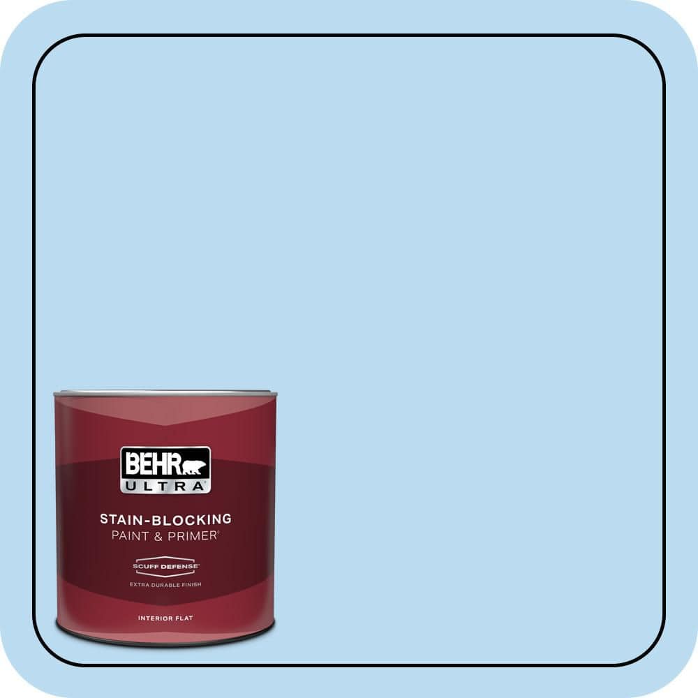 BEHR ULTRA 1 qt. #P510-1 Greek Isles Extra Durable Flat Interior Paint & Primer