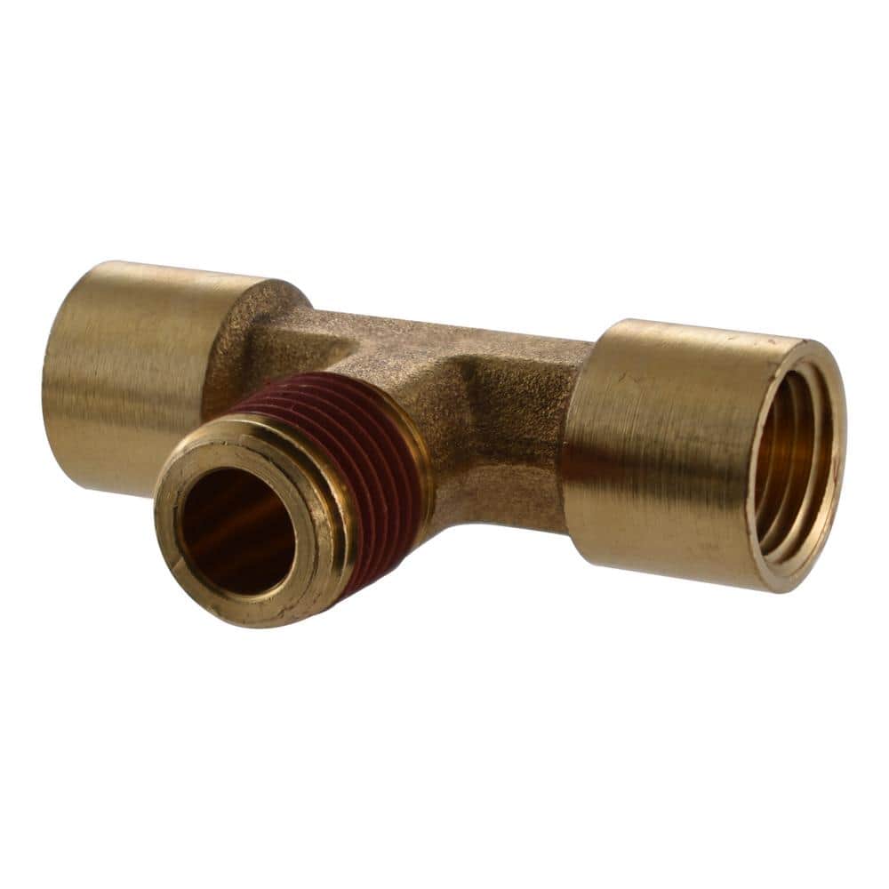 Husky 1/4 in. Female x 1/4 in. Female x 1/4 in. Male Brass Tee Fitting (1)