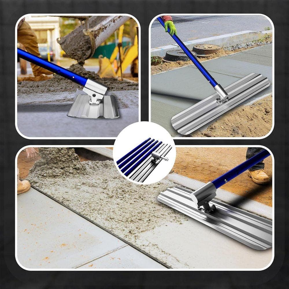 KIWDZFU 48 x 8 in. Magnesium Aluminum Alloy Concrete Float with 4-Combinable Handles and Carrying Toolbox (2)