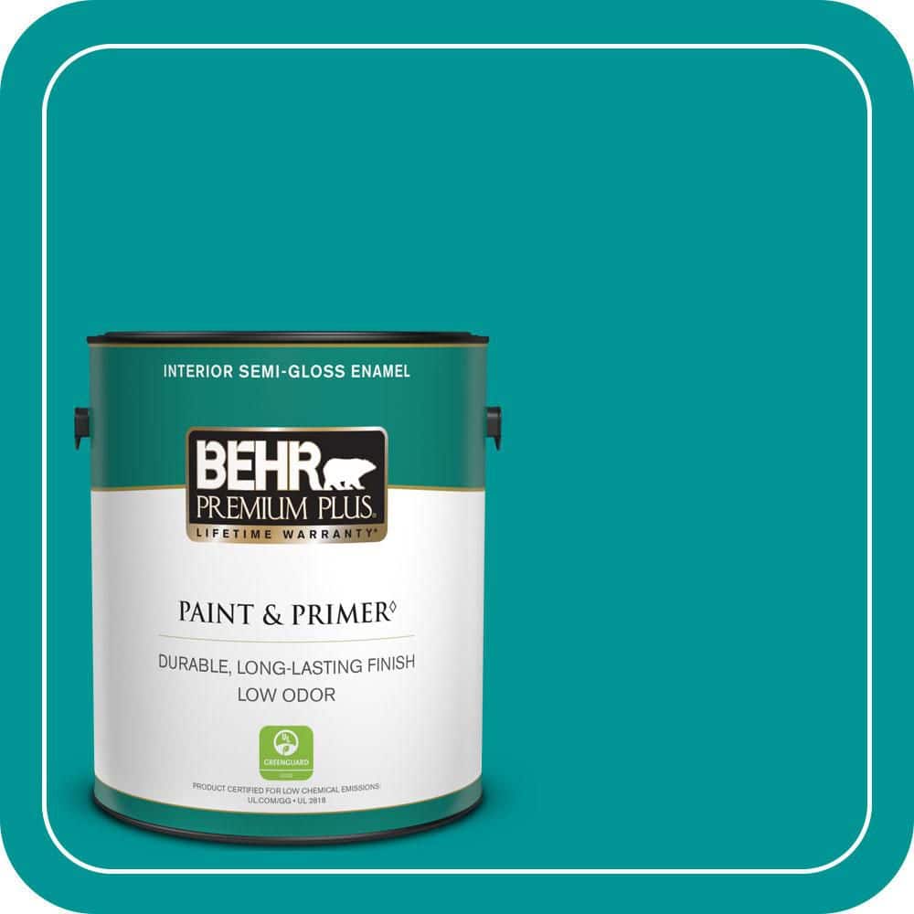 BEHR PREMIUM PLUS 1 gal. #P460-6 Paradise Landscape Semi-Gloss Enamel Low Odor Interior Paint & Primer