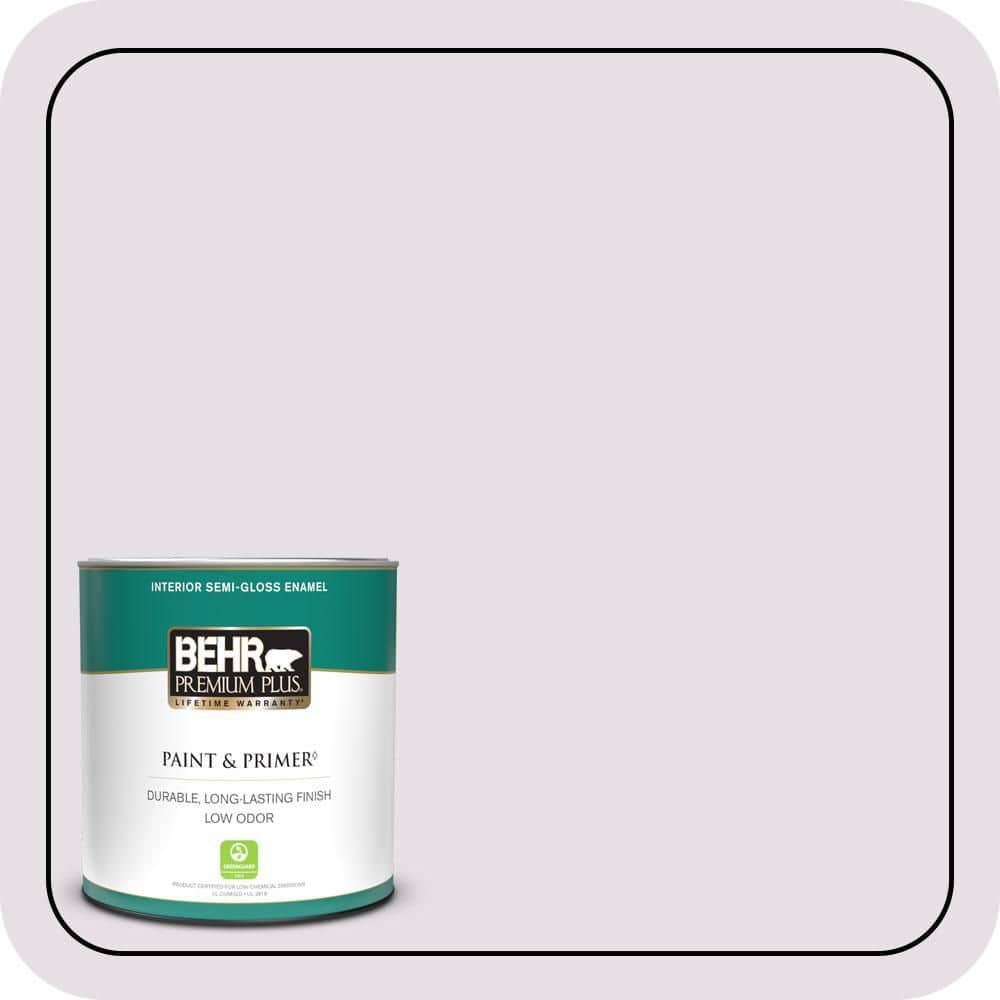 BEHR PREMIUM PLUS 1 qt. #670E-2 Pearl Violet Semi-Gloss Enamel Low Odor Interior Paint & Primer