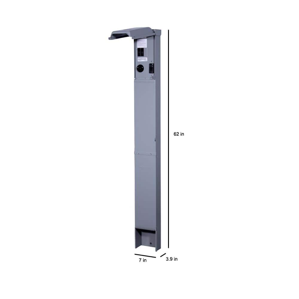 GE RV Earth Burial Pedestal with 30 Amp RV Receptacle and 20 Amp GFCI Receptacle (3)