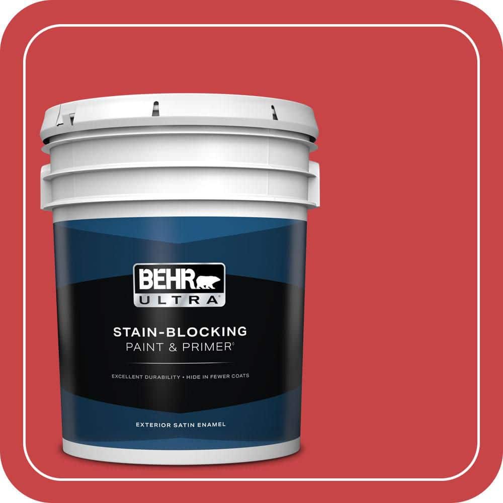 BEHR ULTRA 5 gal. #P150-6 Whip Lash Satin Enamel Exterior Paint & Primer