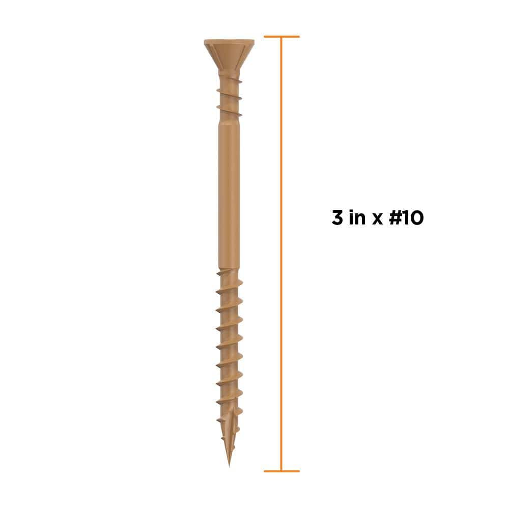 CAMO #10 x 3 in. Tan ACQ Rated Star Drive Flat Head Wood Deck Screw (350-Piece) (2)