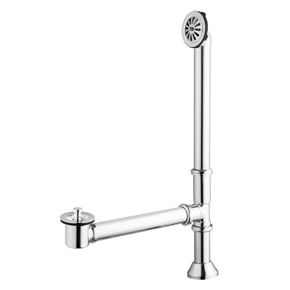 Helhom 1-1/2 in. Brass Tub Drain Kit Vintage Claw Foot Tub with Lift and Turn Stopper Chrome Plated (1)