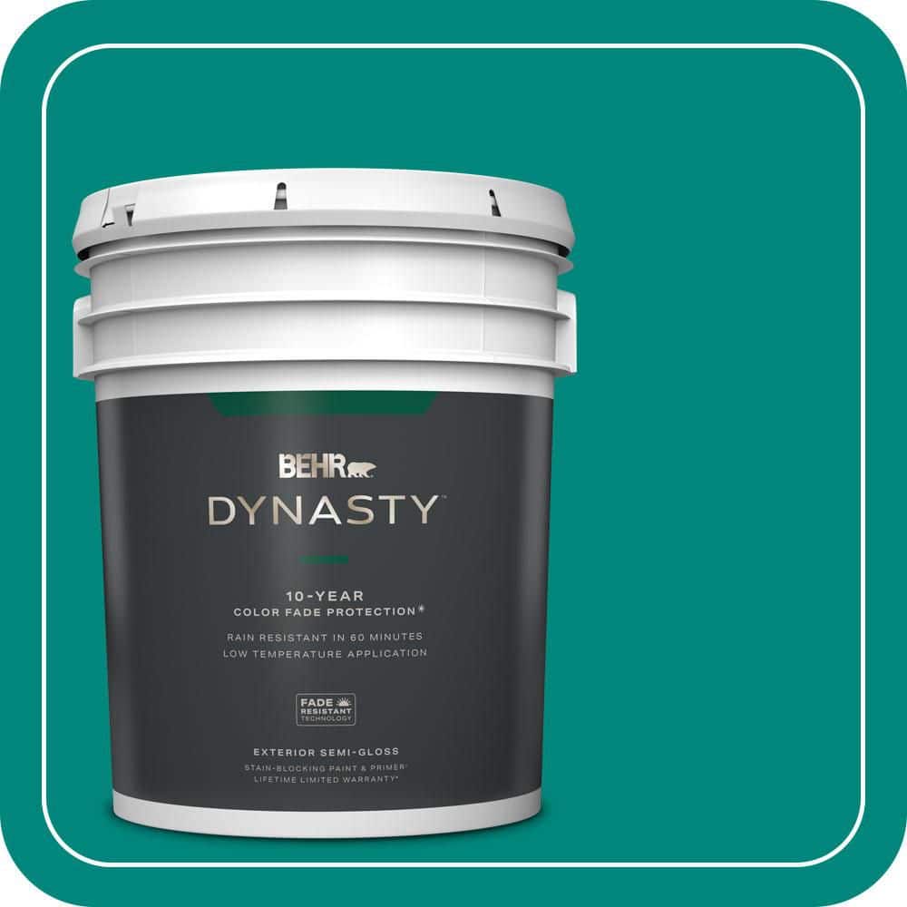 BEHR DYNASTY 5 gal. #P450-7 Mystic Turquoise Semi-Gloss Exterior Stain-Blocking Paint & Primer
