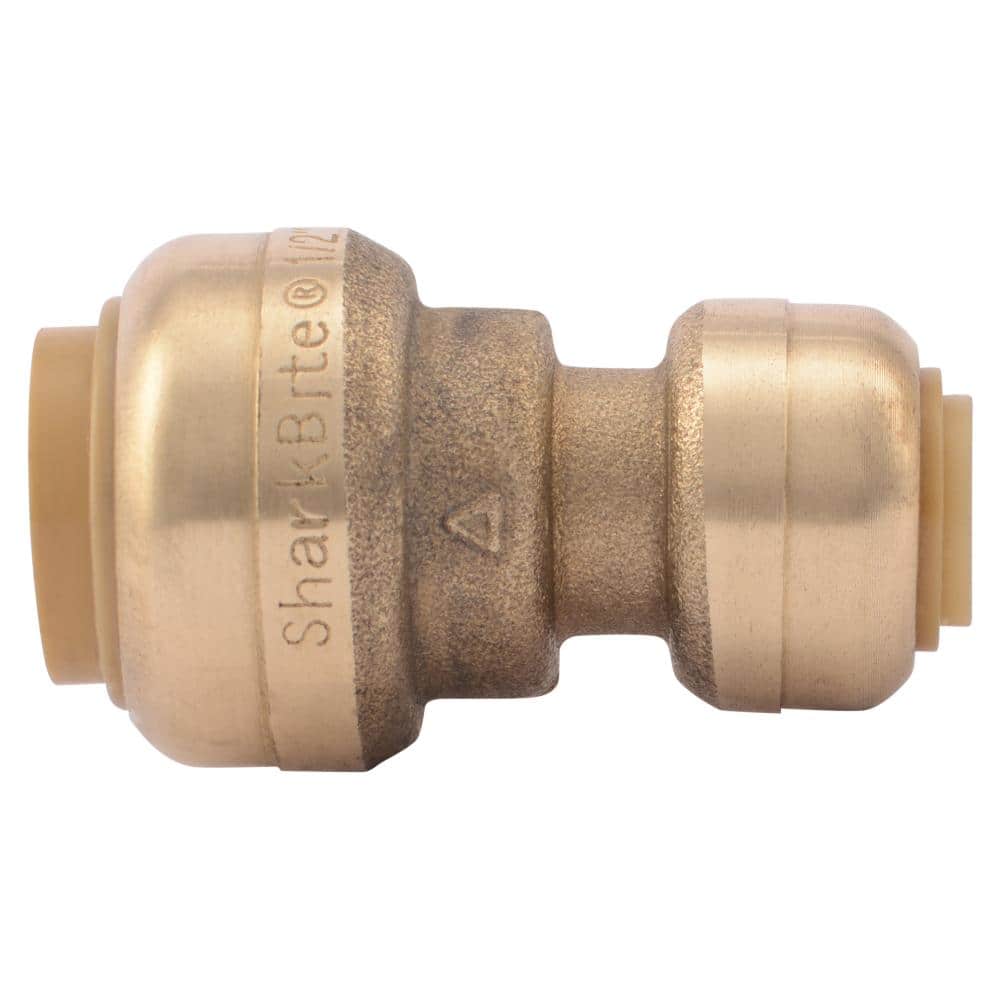SharkBite 1/2 in. 1/4 in. (3/8 in. O.D.) Push-to-Connect Brass Reducing Coupling Fitting (2)