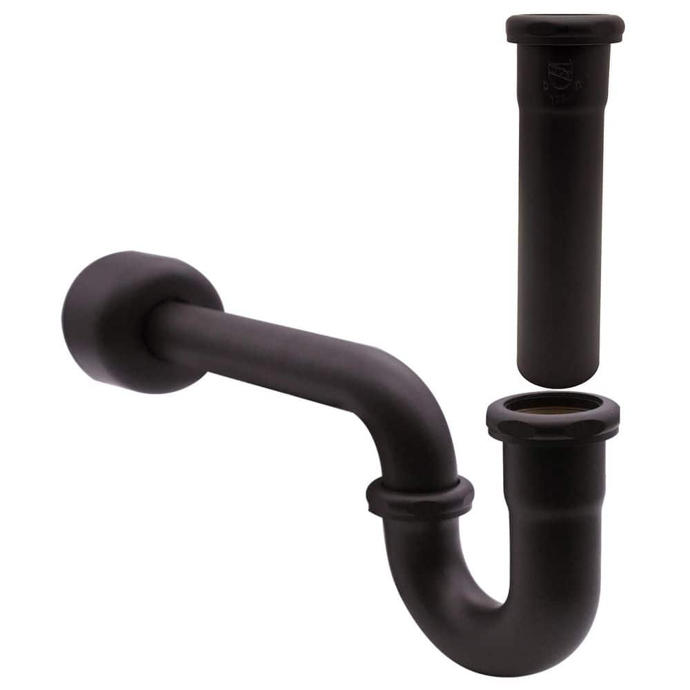 Westbrass 1-1/2 in. Brass Bathroom Sink P-Trap with 8 in. Slip Joint Extension Tube