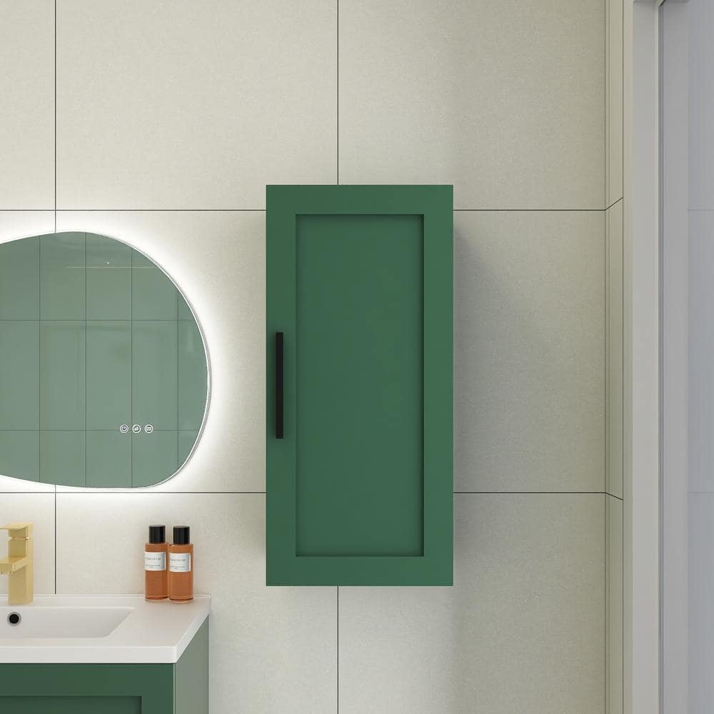 Unbranded 14 in. W x 12 in. D x 30 in. H Bathroom Storage Wall Cabinet in Green (1)