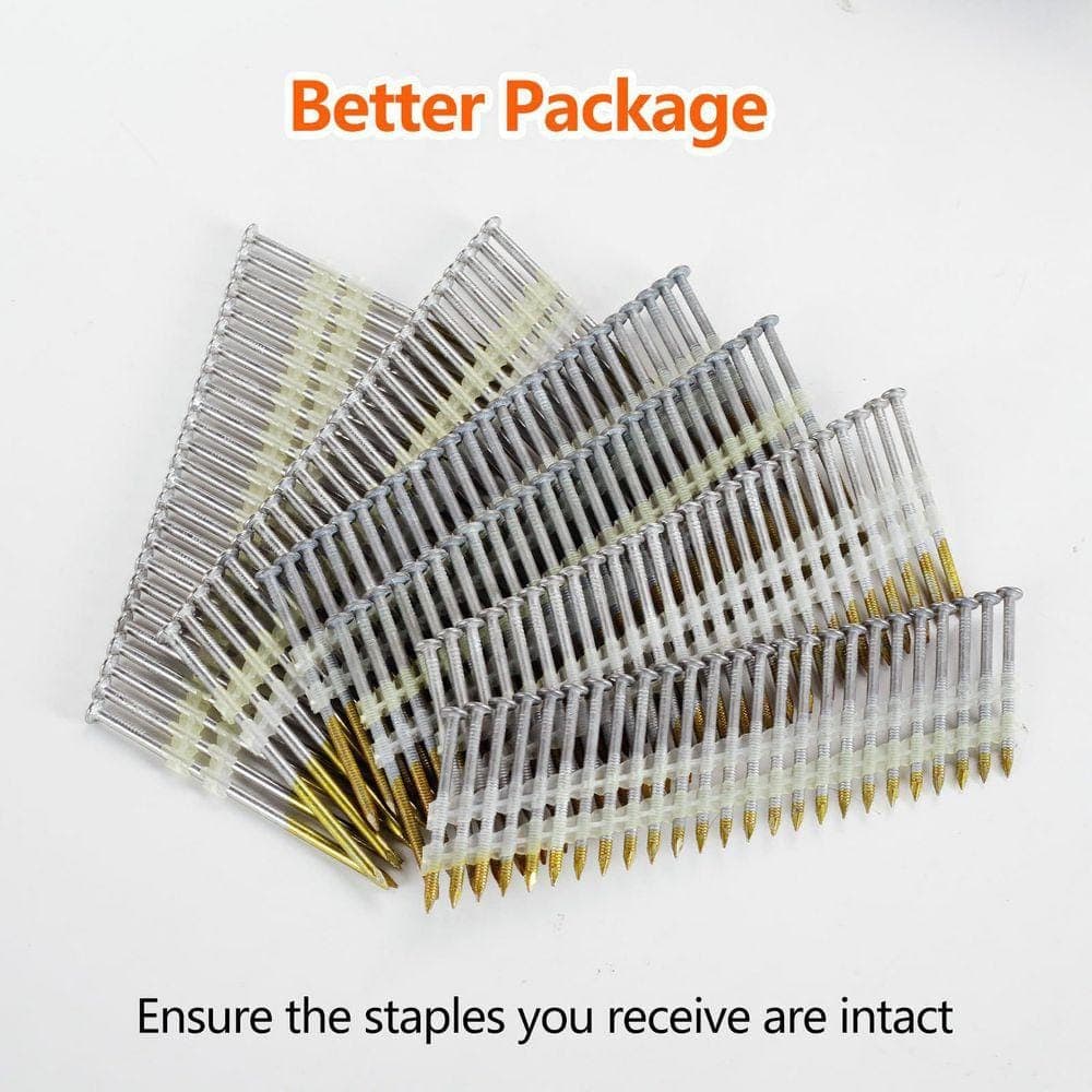 Angel Sar 3 in. x 0.12 in. 21 Degree Framing Nails with Ring and Smooth Shank for 20 to 22 Degree Framing Nailer (400-Pack) (3)