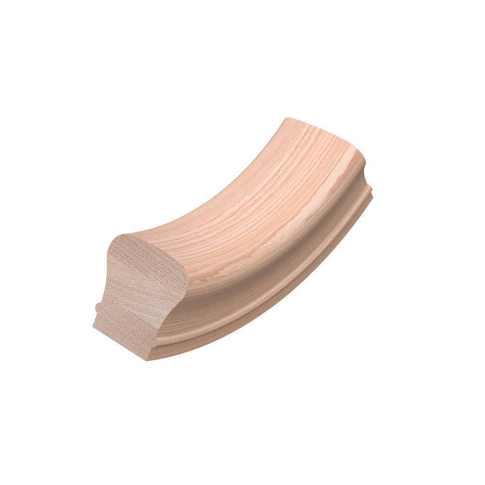 EVERMARK Stair Parts 7212 Unfinished Wood Red Oak 60° Up-Easing Handrail Fitting (1)