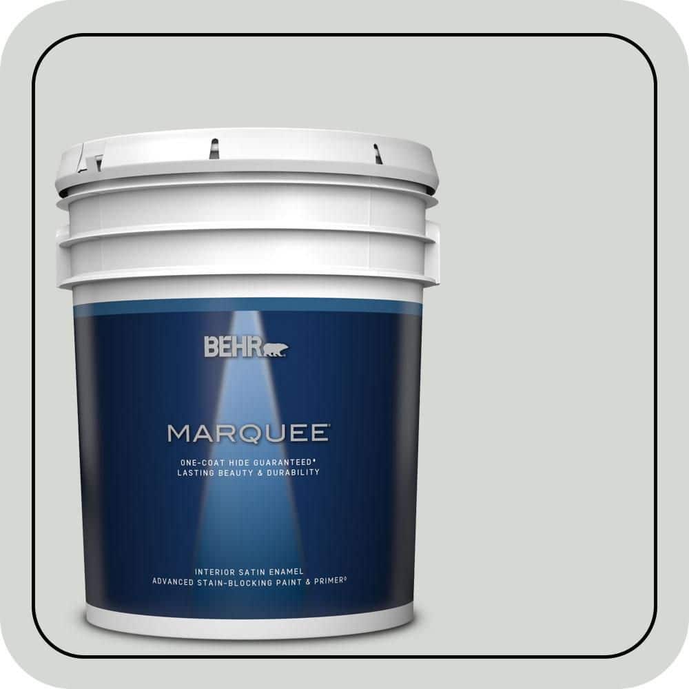 BEHR MARQUEE 5 gal. #PPU25-13 Misty Coast Satin Enamel Interior Paint & Primer