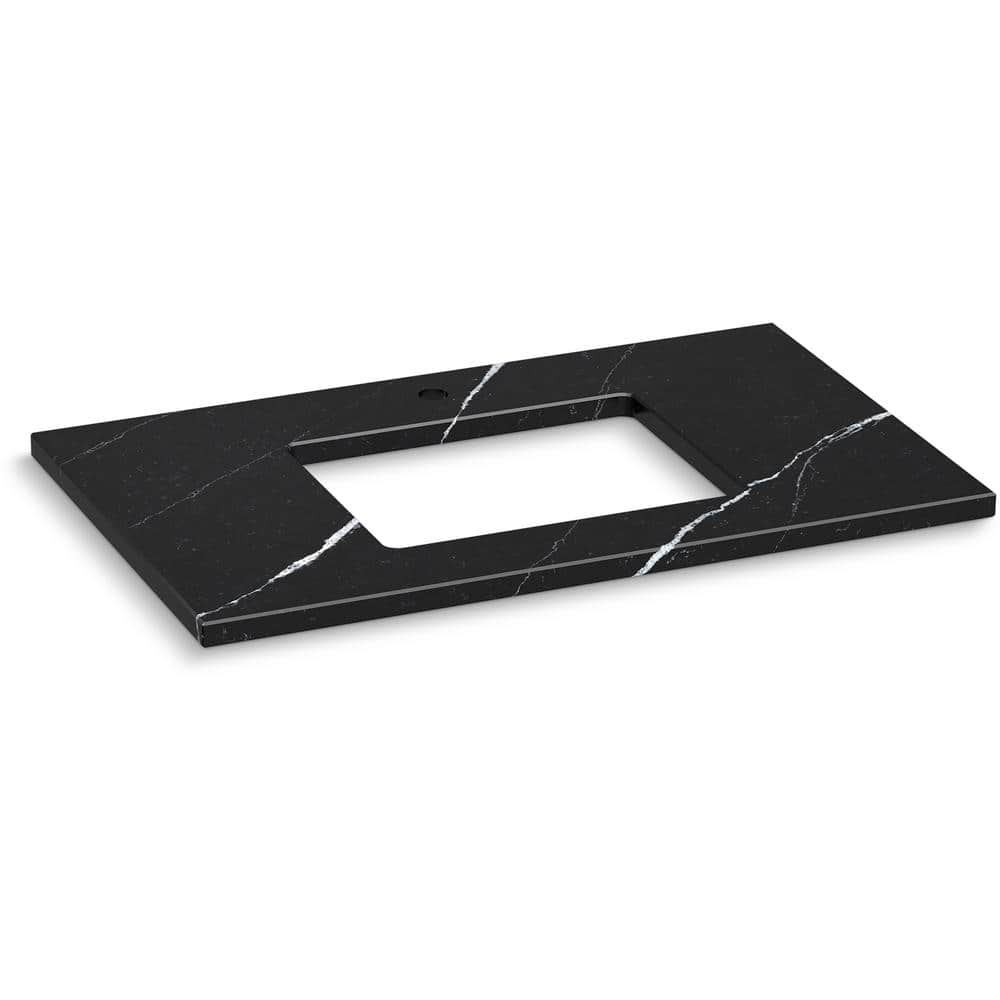 KOHLER Silestone 37 in. W x 22.4375 in. D Quartz Rectangle Cutout with Vanity Top in Eternal Marquwith (1)