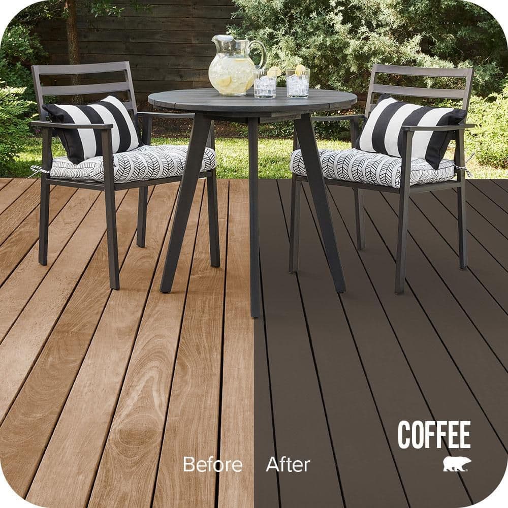BEHR PREMIUM 1 gal. #SC-103 Coffee Solid Color Waterproofing Exterior Wood Stain and Sealer (2)