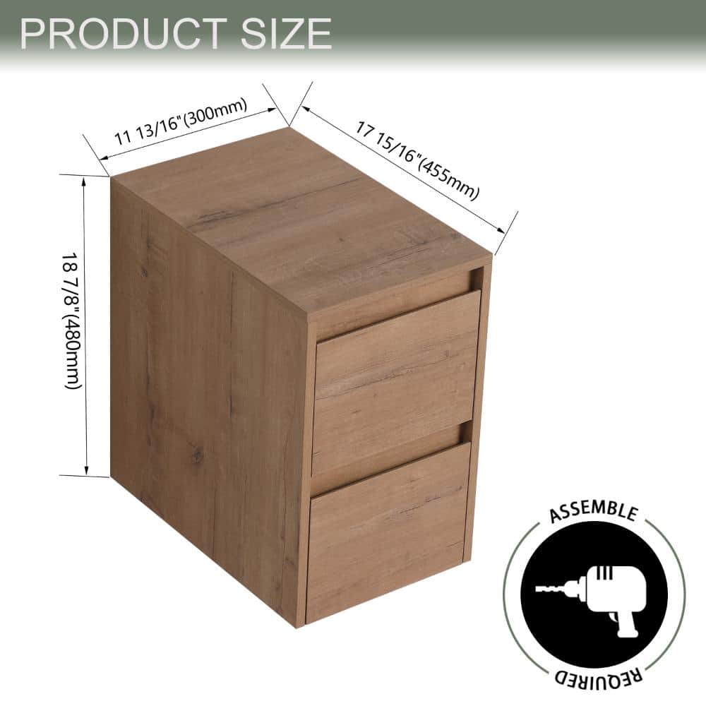 UPIKER 11.8 in. W x 17.9 in. D x 18.9 in. H Bathroom Storage Wall Cabinet in Imitative Oak (3)
