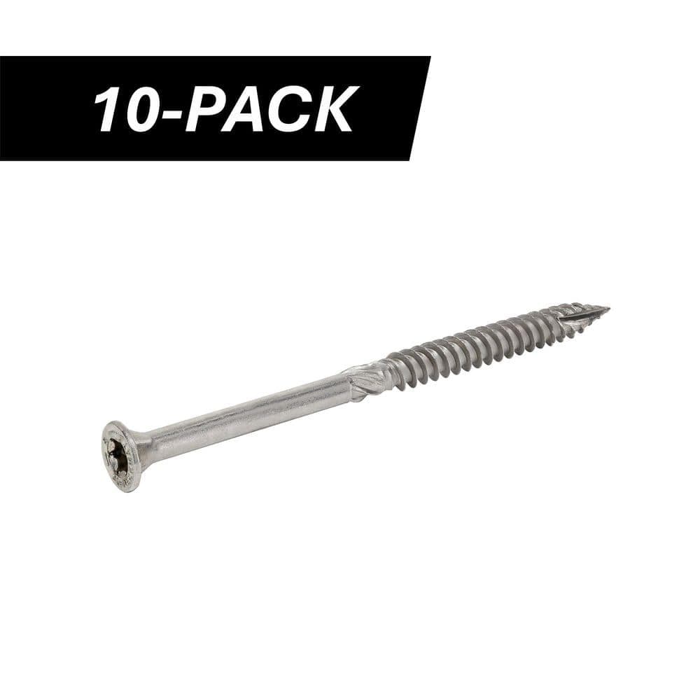DECKMATE 3/8 in. x 6 in. Star Drive Wafer Head Structural 316 Stainless Steel Screw (10-Piece) (2)