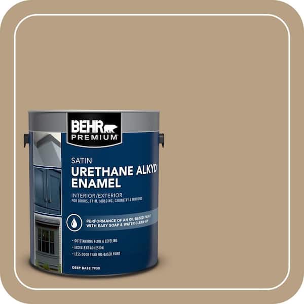 BEHR PREMIUM 1 gal. Home Decorators Collection #HDC-AC-12 Craft Brown Urethane Alkyd Satin Enamel Interior/Exterior Paint (2)