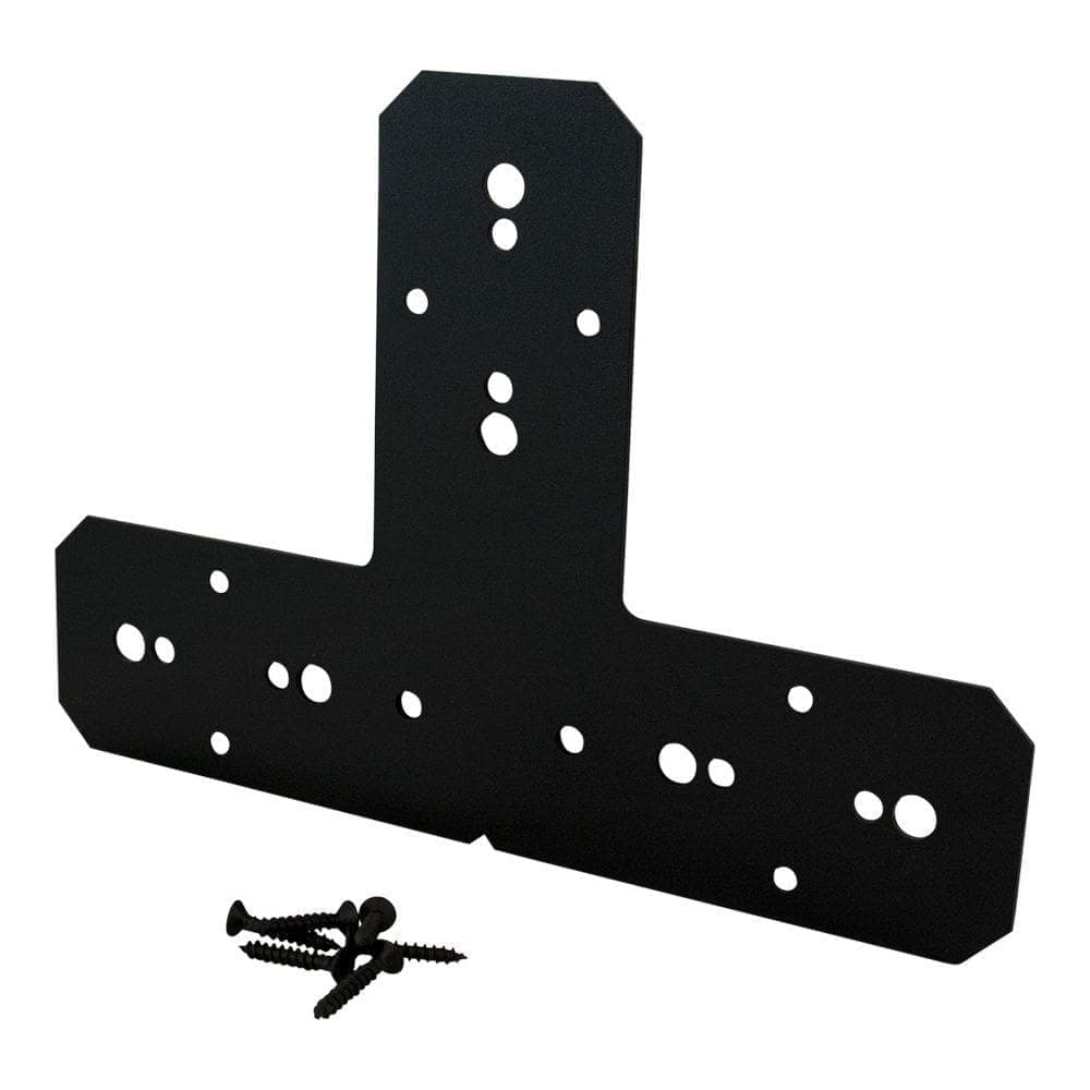 OWT Ornamental Wood Ties Ironwood 12 in. x 8.5 in. Galvanized Steel "T" Tie Plate Connector
