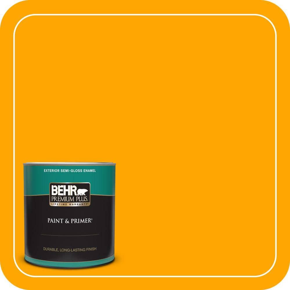 BEHR PREMIUM PLUS 1 qt. #S-G-330 Instant Delight Semi-Gloss Enamel Exterior Paint & Primer