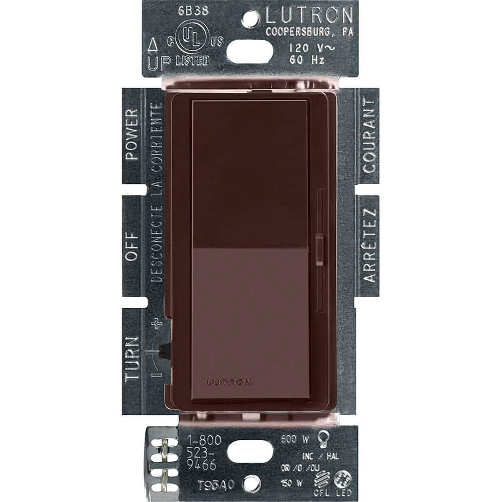Lutron Diva LED+ Dimmer Switch for Dimmable LED and Incandescent Bulbs, 150-Watt/Single-Pole or 3-Way, Brown (DVCL-153P-BR)