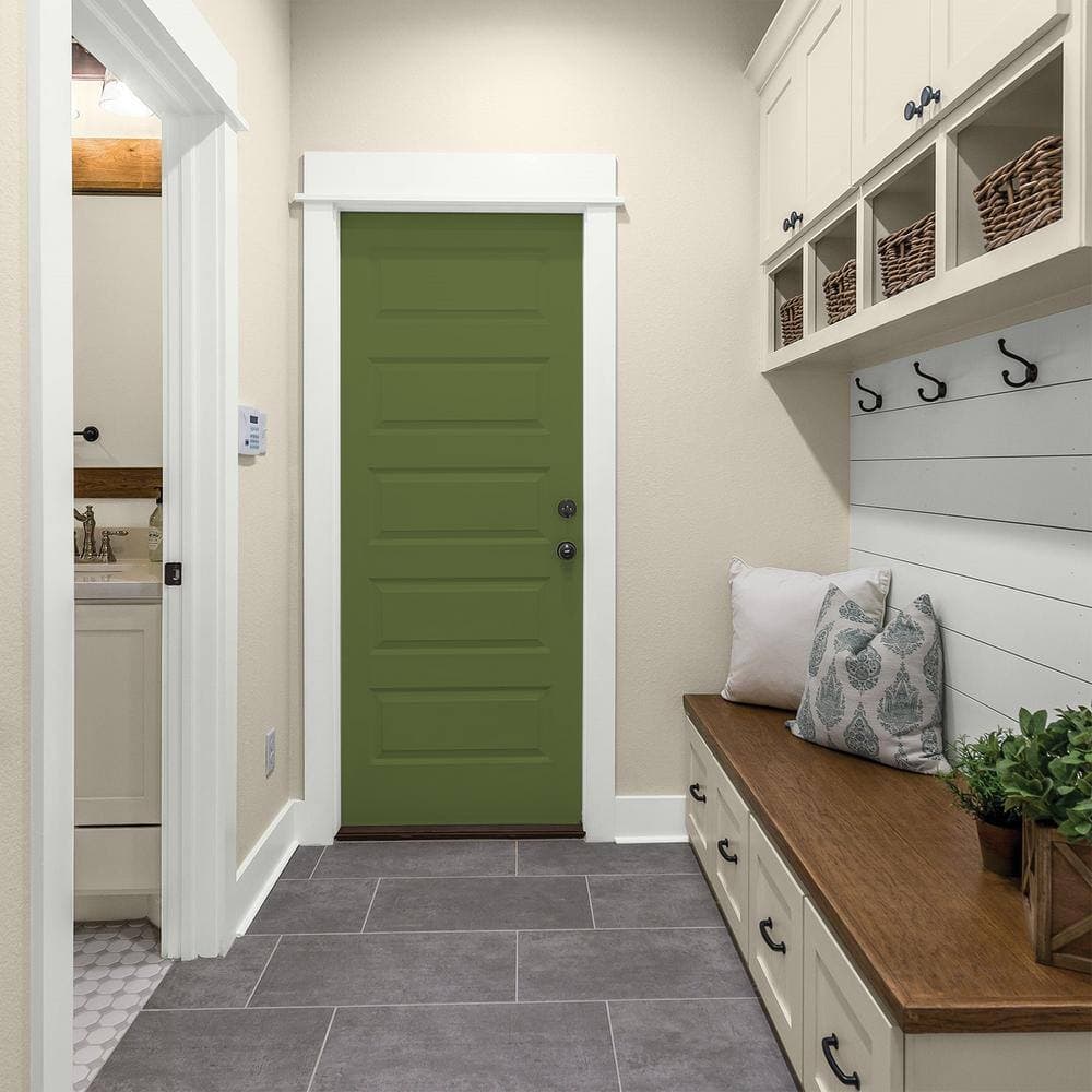 Glidden Premium 1 qt. PPG1121-7 Globe Artichoke Semi-Gloss Interior Latex Paint (4)