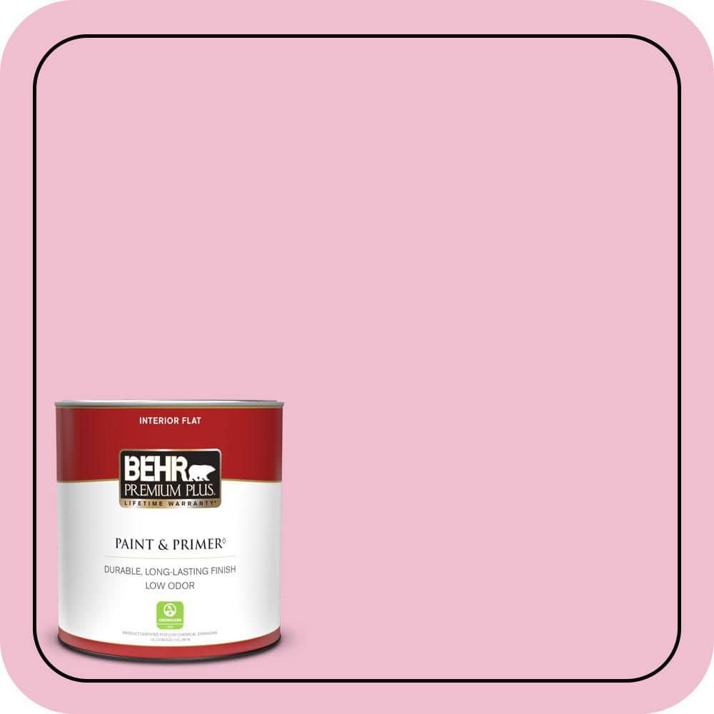 BEHR PREMIUM PLUS #100B-4 Pink Chintz Enamel Interior/Exterior Paint & Primer Color Sample