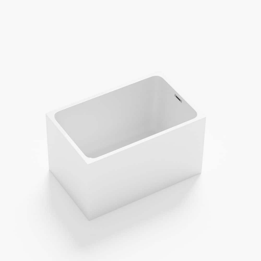 Boosicavelly 43.3 in. x 27.6 in. Soaking Bathtub with Drain in Gloss White (1)