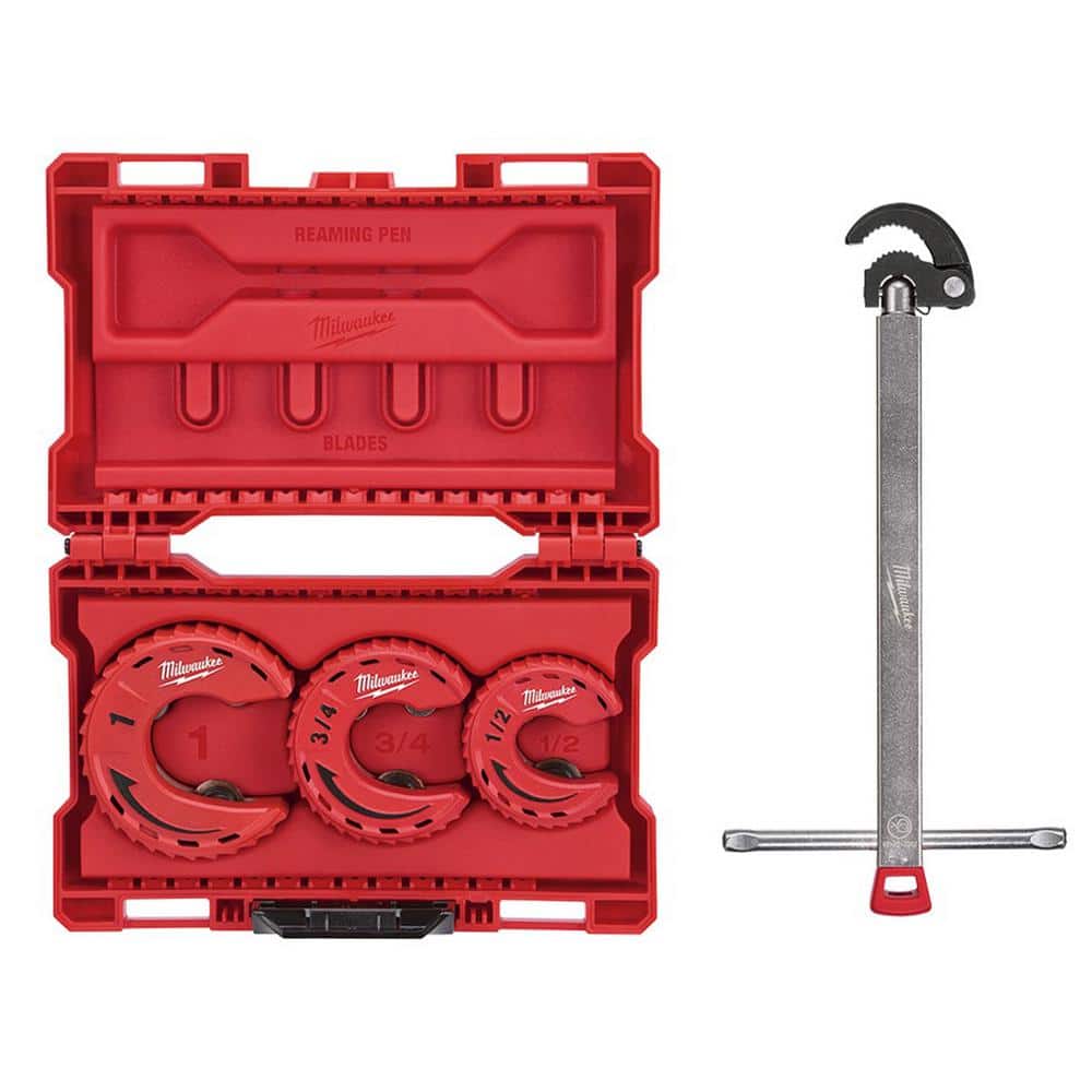 Milwaukee Close Quarters Tubing Cutter Set with 1.25 in. Basin Wrench (4-Piece) (1)